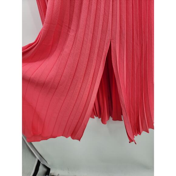 Ted Baker Loueli Cross Front Pleated Midi Dress Coral Size 3 US 10-12 - Picture 5 of 16